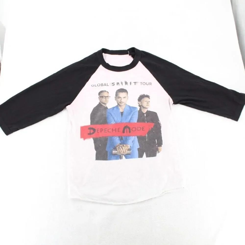 Rare Depeche Mode Global Spirit Tour 2017 Raglan Shirt 3/4 Sleeve Concert Tee